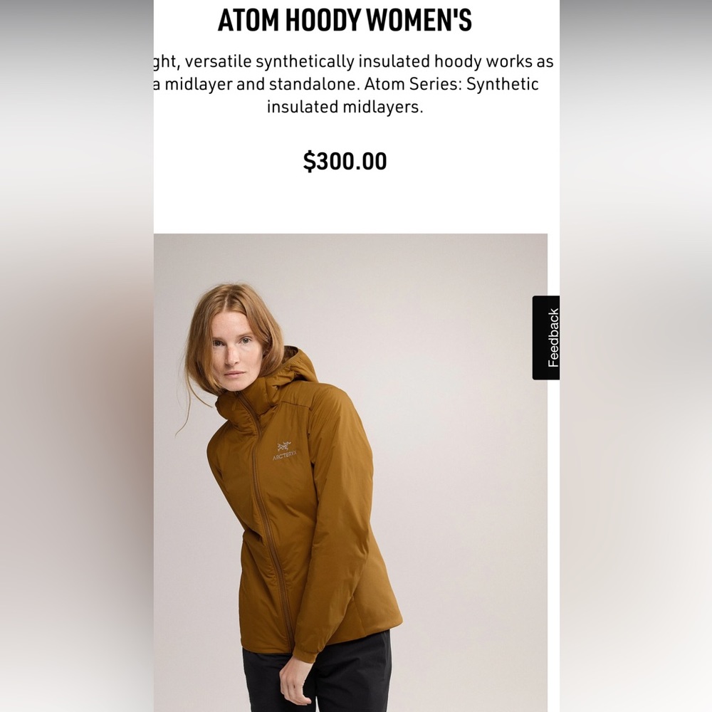 ARC’TERYX women’s ATOM HOODY size small brand new just my son ripped the tag